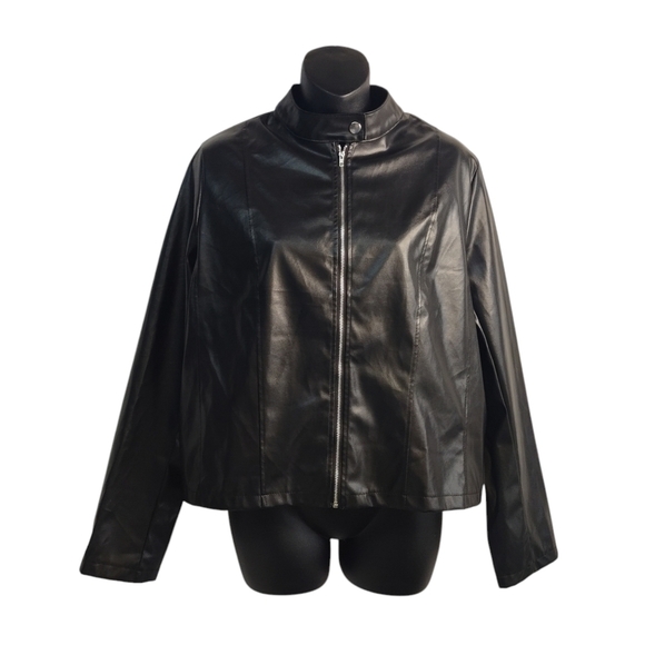 Black Faux Leather Jacket - Picture 1 of 6
